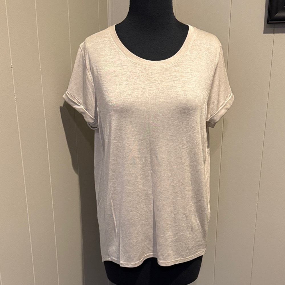 B35 Vince Off-White Beige Short Sleeve Women's Small Tee
